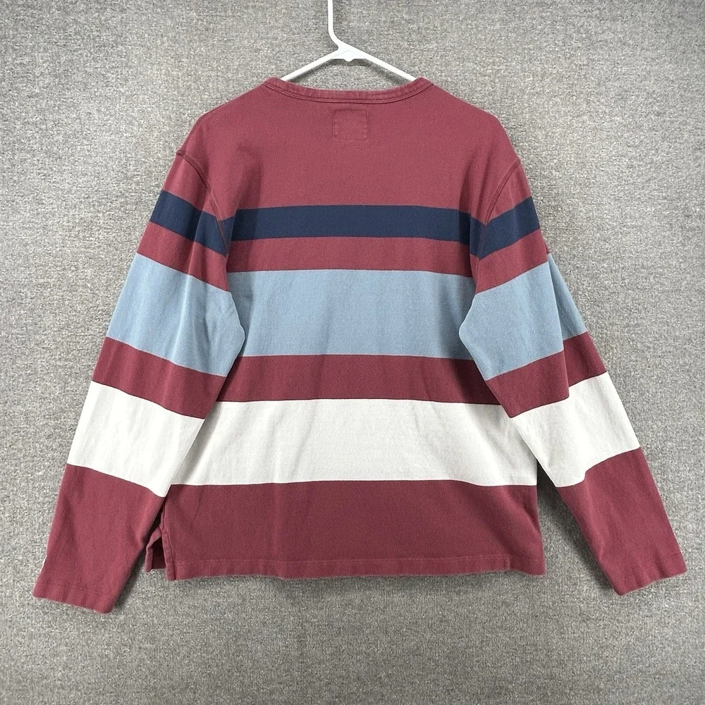 Champion Todd Snyder Sweater Men Size Large Burgundy Stripe Casual Cotton